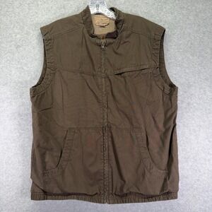 Red Head Ranch Vest Mens XL Brown Canvas Wool Lined Western Workwear Outdoor